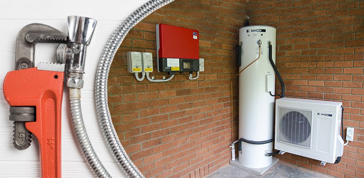 heat pump hot water installation